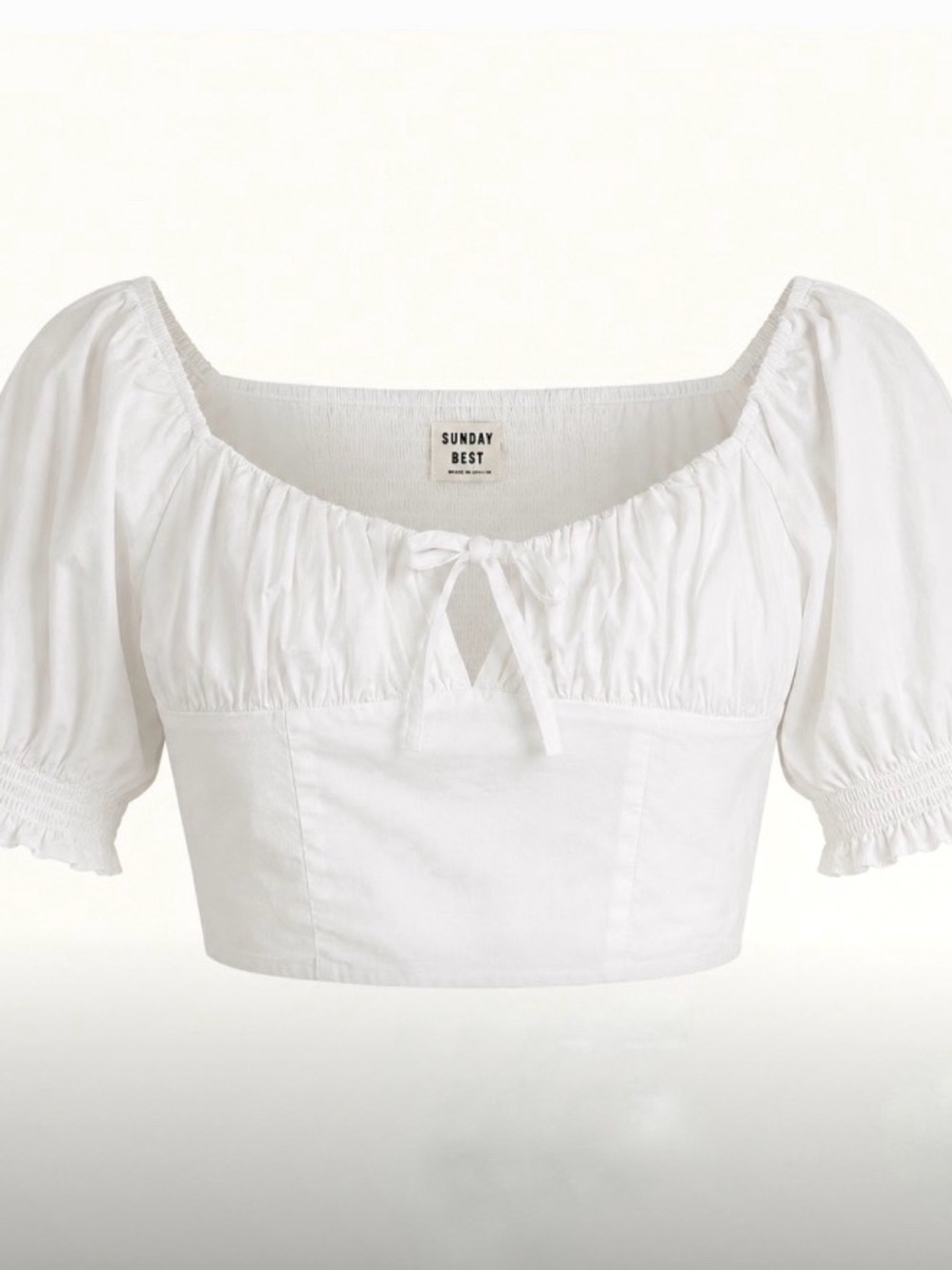 Aritzia Sunday Best Coquette White Cropped Blouse